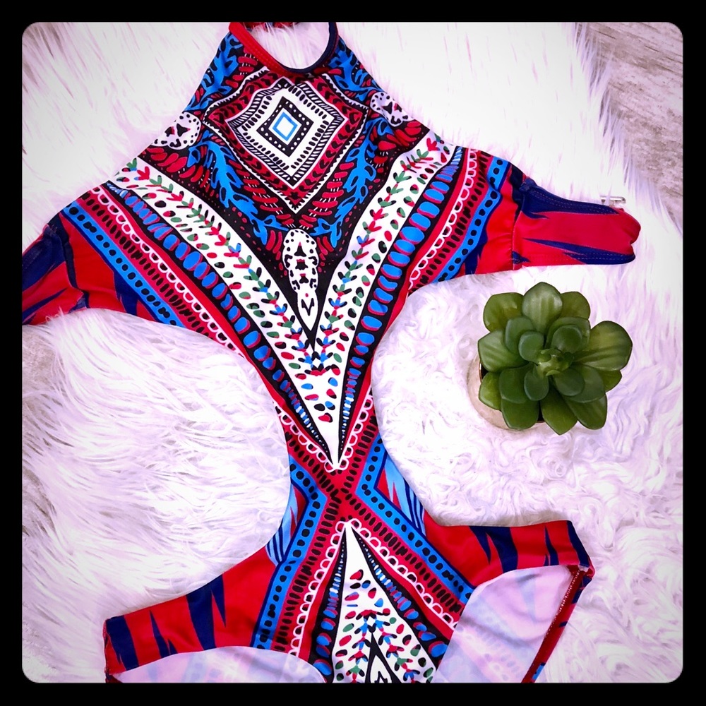 One piece boho swimsuit